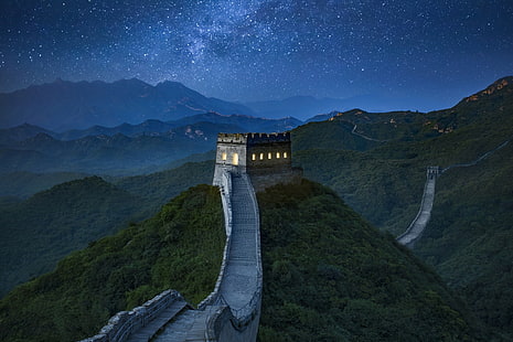 الصين ، سور الصين العظيم ، المناظر الطبيعية ، العمارة، خلفية HD HD wallpaper