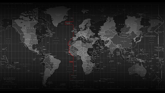 mapa, mapa mundial, tecnología, mundo, escáner, digital, zona horaria, blanco y negro, atmósfera, oscuridad, monocromo, oscuro, continente, continente, gráficos, Fondo de pantalla HD HD wallpaper