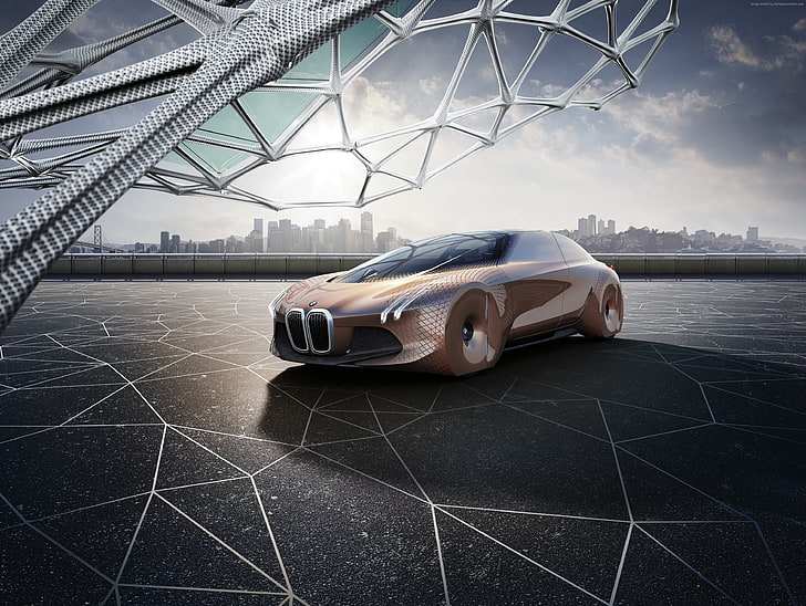mobil masa depan, mobil mewah, BMW Vision Next 100, Wallpaper HD