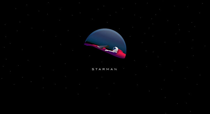 Starman, noir, Elon Musk, Fond d'écran HD
