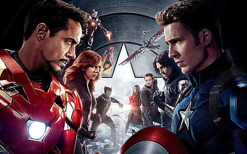 Superhero Perang Saudara Captain America, wallpaper Perang Saudara Marvel Avengers, Film, Film Hollywood, hollywood, Wallpaper HD HD wallpaper