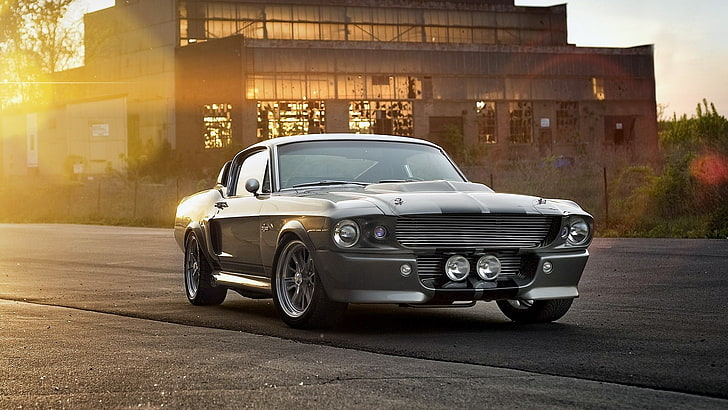 gray coupe, car, Shelby GT, Ford Mustang, Elanoar, HD wallpaper