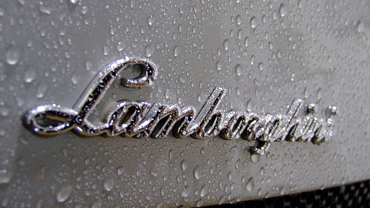 ランボルギーニ、車、水滴、ロゴ、 HDデスクトップの壁紙