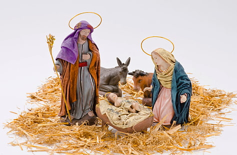 Holiday, Christmas, Baby, Cow, Donkey, Jesus, Mary (Mother of Jesus), Nativity, Religion, HD wallpaper HD wallpaper