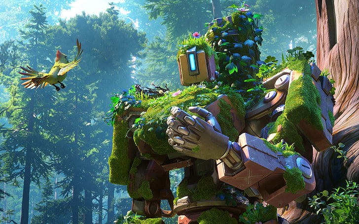 Bastion Overwatch-2016 Game Posters HD Wallpaper, forest robot, HD wallpaper