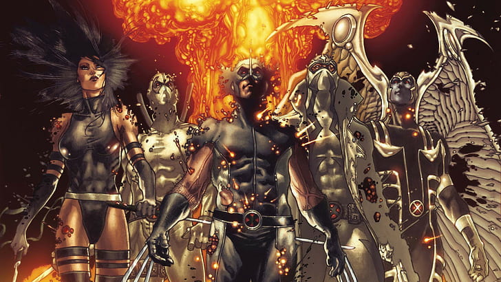 Comics, Fear Itself: Uncanny X-Force, Angel, Psylocke (Marvel Comics), Wolverine, HD wallpaper