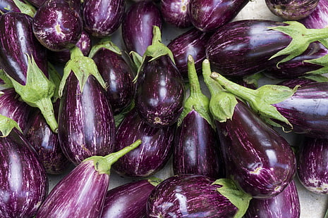 aubergine, bakgrund, färg, aubergine, gård, mat, färsk, frukt, friska, ingrediens, många, marknaden, naturlig, natur, objekt, organisk, växt, producera, lila, rå, mogen, vegetabilisk, vegetarisk, violett, HD tapet HD wallpaper