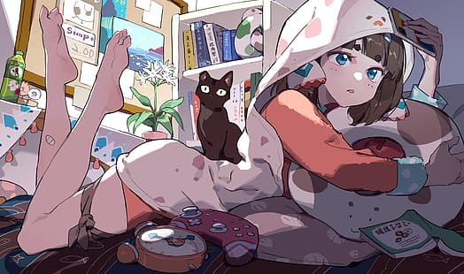  2D, digital art, anime, anime girls, Pixiv, , kawaii!, HD wallpaper HD wallpaper