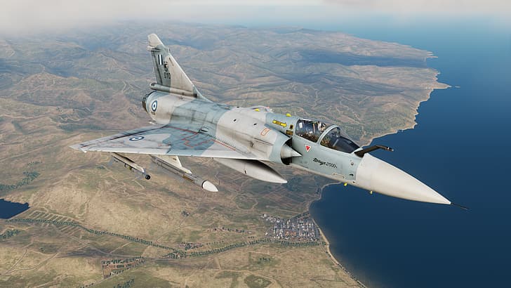 Simulador de Combate Digital, dcs world, Mirage 2000, aeronave, avião, videogame, HD papel de parede