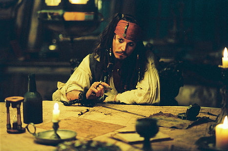 Pirati dei Caraibi, Pirati dei Caraibi: Dead Man's Chest, Jack Sparrow, Johnny Depp, Sfondo HD HD wallpaper