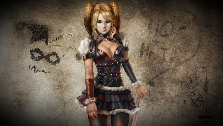 Harley Quinn, Batman: Arkham Knight, ilustraciones, Fondo de pantalla HD