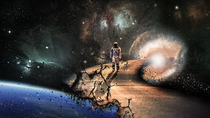 رسم رائد فضاء ، بين النجوم (فيلم) ، طريق ، وقت ، أرض ، ثقوب دودية ، فضاء ، فن فضاء، خلفية HD