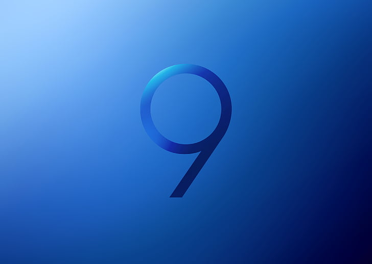 Лого на Samsung Galaxy S9, Samsung Galaxy S9, Stock, Blue, HD, HD тапет