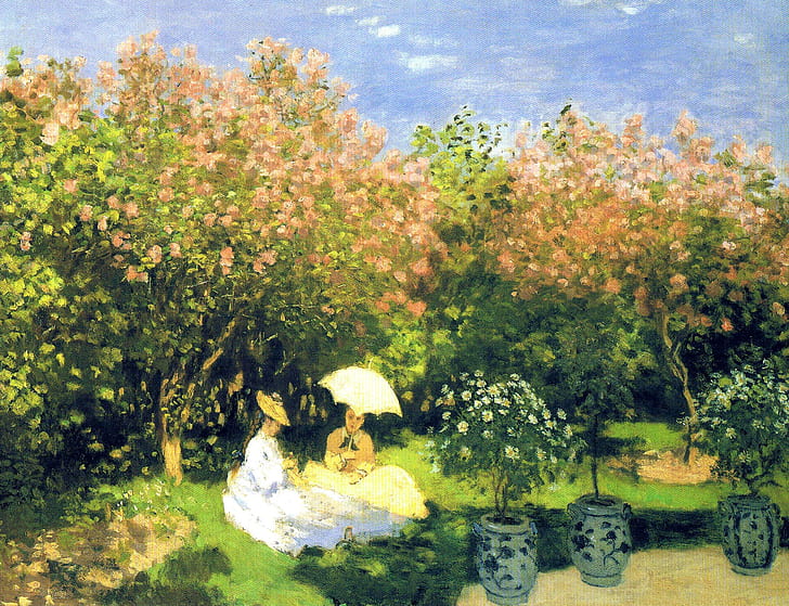landskap, bild, trädgård, Claude Monet, HD tapet