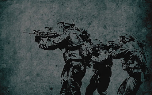 رسم الجندي ، الجندي ، العسكري ، الجرونج ، العمل الفني، خلفية HD HD wallpaper