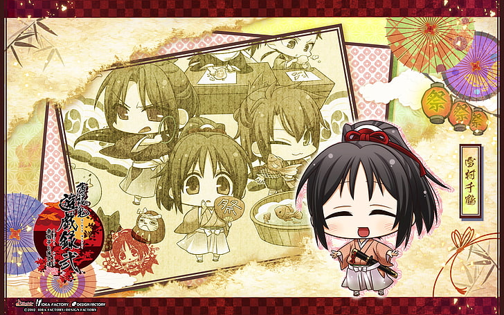 Chibi, Chizuru, Hakuouki, Kitan, Shinsengumi, Yukimura, HD-Hintergrundbild