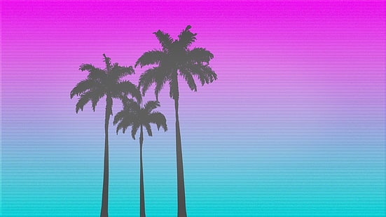 Stars, Palm trees, Background, Hotline Miami, Synthpop, Darkwave, Synth, Retrowave, Synthwave, Synth pop, HD wallpaper HD wallpaper
