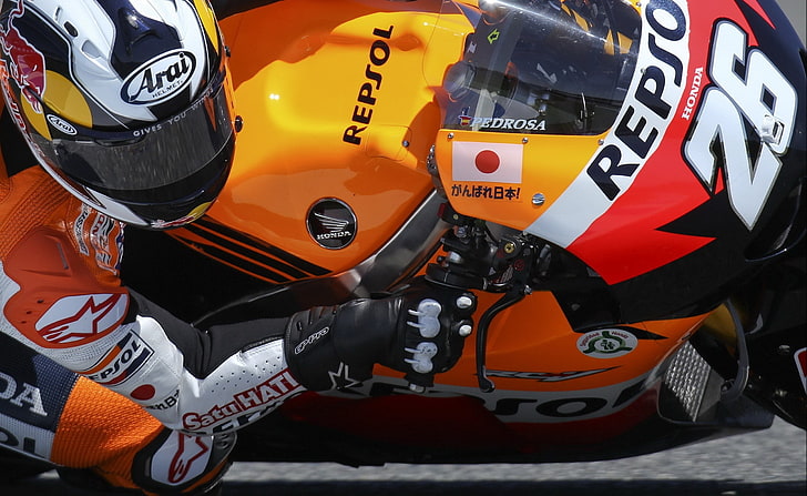Repsol Honda MotoGP World Championship HD Wallpaper ، البرتقالي والأسود Honda CBR Repsol Edition Sports Bike ، سباق الدراجات النارية ، سباق Superbike ، العالم ، Honda ، Championship ، MotoGP ، Repsol، خلفية HD