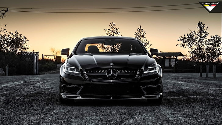 black Mercedes-Benz car, car, Mercedes-Benz, Mercedes-Benz CLS 63 AMG, vehicle, black cars, HD wallpaper