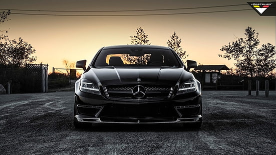 svart Mercedes-Benz bil, bil, Mercedes-Benz, Mercedes-Benz CLS 63 AMG, fordon, svarta bilar, HD tapet HD wallpaper
