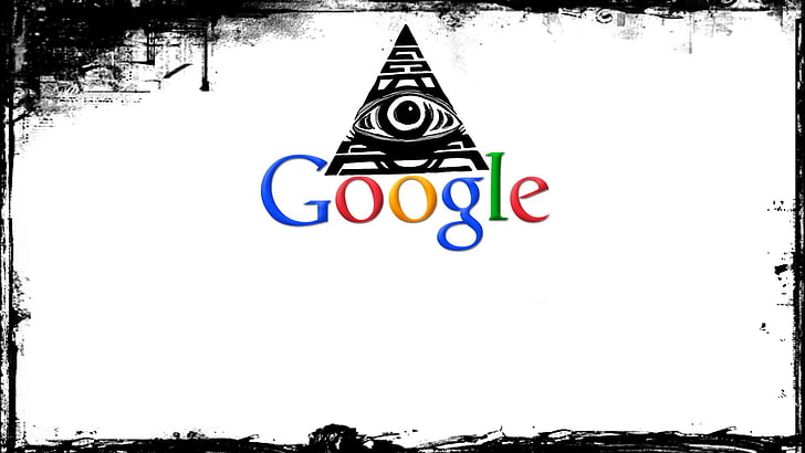 Google илюстрация, шпиони, очи, илюминати, Google, пирамида, HD тапет