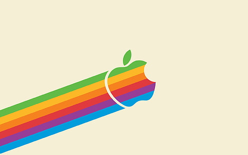 Летяща ябълка, лого на ябълка, лого на ябълка, mac, ретро, HD тапет HD wallpaper