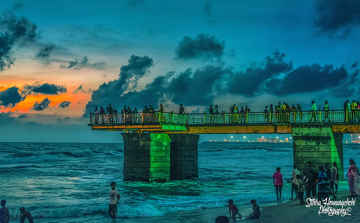 Galleface Green - Sri Lanka, beach painting, Asia, Altro, sri lanka, 4k, ultrahd, Sfondo HD
