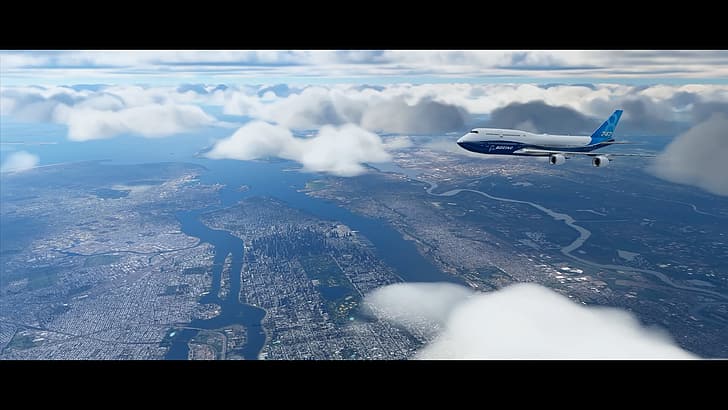 ボーイング747、Microsoft Flight Simulator、 HDデスクトップの壁紙