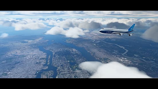 Boeing 747, Microsoft Flight Simulator, Fondo de pantalla HD HD wallpaper