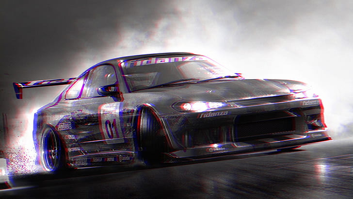 Anaglyphen 3D, Motorsport, Auto, HD-Hintergrundbild