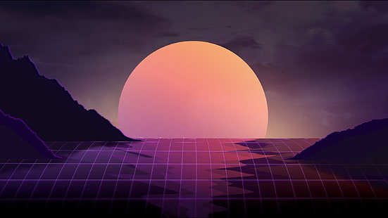 The sun, Music, Star, Background, Art, 80s, 80's, Synth, Retrowave, Synthwave, New Retro Wave, Futuresynth, Sintav, Retrouve, Outrun, HD wallpaper HD wallpaper