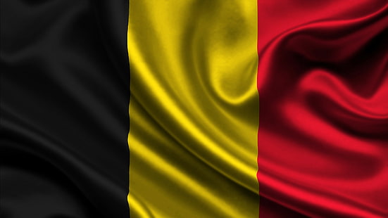 Belgium, flag, black, yellow, red, HD wallpaper HD wallpaper