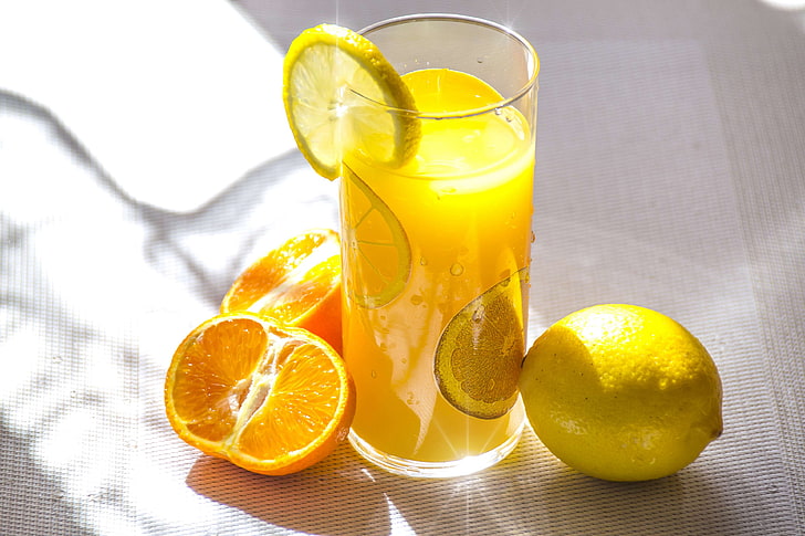 аромат, напиток, размытие, цитрусовые, крупным планом, холодный, вкусный, напиток, фокус, свежий, свежесть, фрукты, фруктовый сок, стекло, здоровье, здоровый, сок, сочный, лимон, лимонад, свет, жидкость, апельсин, освежающий,освежение, тень, HD обои