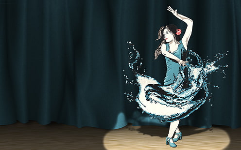 Splash Dance HD, kreatywność, grafika, kreatywność i grafika, plusk, taniec, Tapety HD HD wallpaper