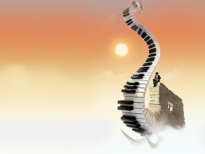 Fantasy Jazz Jazz Abstract Fantasy HD Kunst, Musik, Mann, Fantasie, Klavier, Jazz, Klaviertasten, HD-Hintergrundbild HD wallpaper