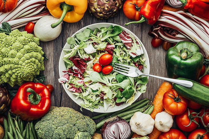 food, vegetables, salad, romanesco, HD wallpaper