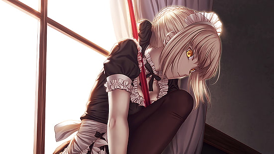 Fate Series, Fate / Stay Night, animeflickor, Saber Alter, HD tapet HD wallpaper
