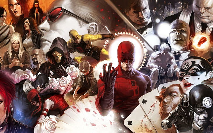 Daredevil HD, ilustración de personajes de Marvel y Naturo, dibujos animados / cómic, temerario, Fondo de pantalla HD