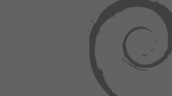 Темный, Debian, серый, Linux, монохромный, простой, HD обои HD wallpaper