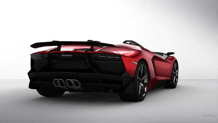 czerwono-czarna deska balansująca, Lamborghini Aventador, samochód, Tapety HD