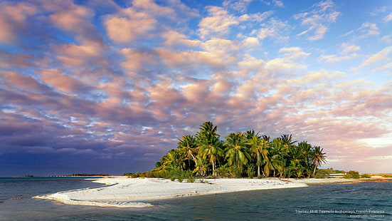 Атол Тикехау, архипелаг Туамоту, Френска Полинезия, острови, HD тапет HD wallpaper