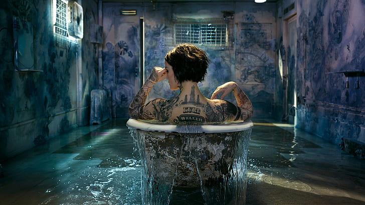 di bak mandi, wanita, air, bak mandi, model, Jaimie Alexander, Wallpaper HD