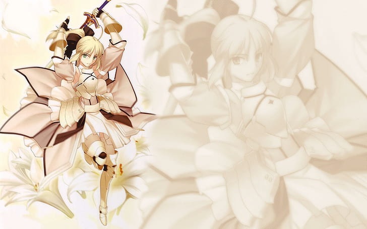 Sabre Lily - Fate-stay night, русокос женски аниме герой, аниме, 1920x1200, Night-stay night, saber lily, HD тапет