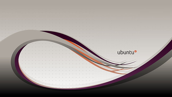 szara, fioletowa i pomarańczowa tapeta Ubuntu, Linux, GNU, Ubuntu, Tapety HD