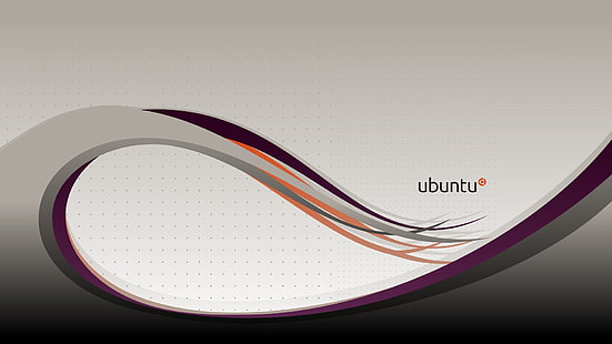 papier peint Ubuntu gris, violet et orange, Linux, GNU, Ubuntu, Fond d'écran HD HD wallpaper