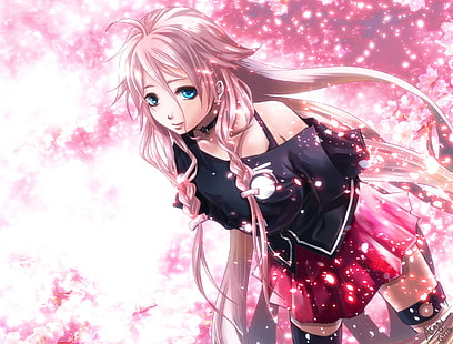 аниме, аниме девушки, вокалоид, длинные волосы, розовые волосы, IA (Vocaloid), HD обои HD wallpaper