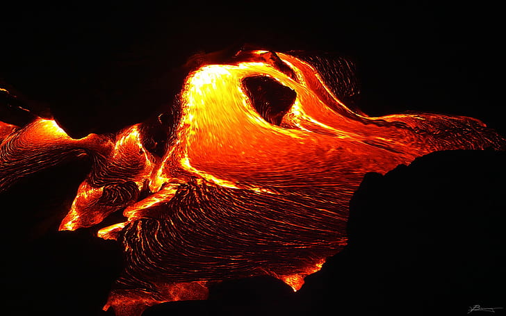 Lava Night Magma HD, nature, night, lava, magma, HD wallpaper