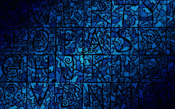 Vitral azul, HD papel de parede