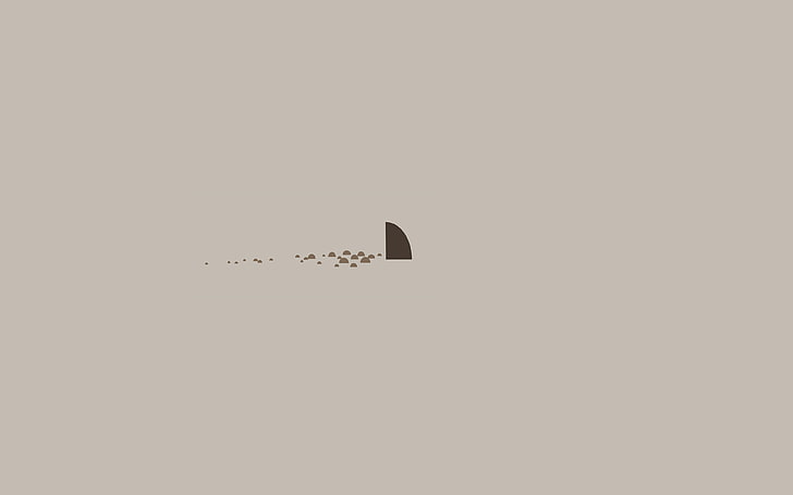 minimal, simple, shark, sea, illust, art, cute, HD wallpaper