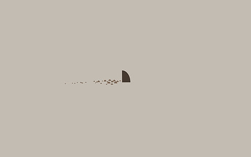 minimal, simple, shark, sea, illust, art, cute, HD wallpaper HD wallpaper